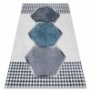 Pratelný koberec PERFECT - tvary 4 - modrý/bílý