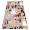 Skvělý dětský koberec FUNNY - kočičí kavárna 1 - béžový