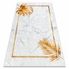 Pratelný koberec Romi - listy - bílý