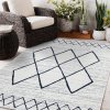 Bezvlasý koberec Karlos - vzor 20 - černý/bílý