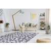 Odolný koberec Sisi Sion - trojúhelníky 2 - bílý/modrý