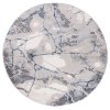 Moderní kulatý koberec PORTLAND - abstrakt 2 - bílý/šedý