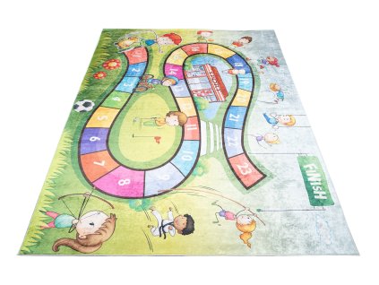 Dětský koberec Emma Kids - závodní dráha - multicolor