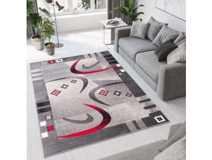 Moderní koberec Tap - obrazce 1 - šedý (Rozměr koberce 120x400 cm)