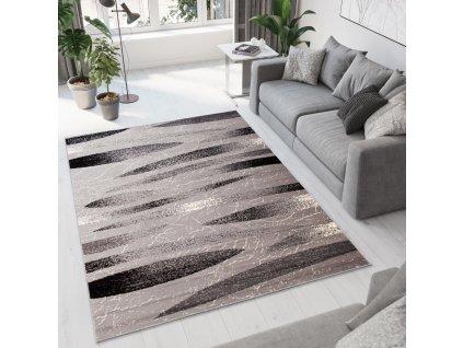 Moderný koberec Tap - obrazce 3 - sivý