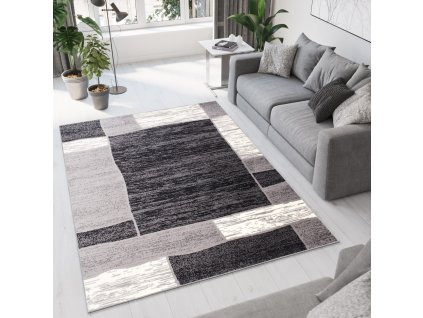 Moderný koberec Tap - obdĺžniky 2 - krémový/sivý