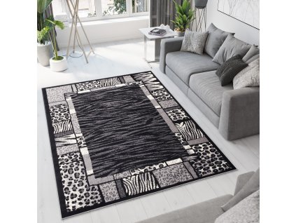Moderný koberec Tap - tygrovaný 2 - sivý/čierny
