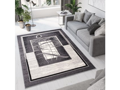 Moderný koberec Tap - obdĺžniky 1 - sivý