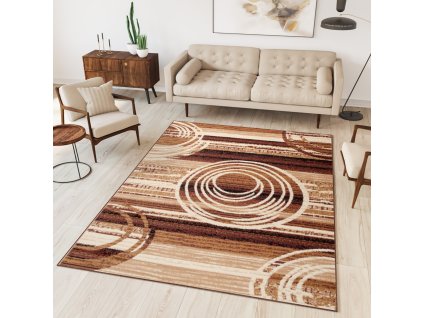 Moderný koberec Tap - čiary 1 - hořčicový