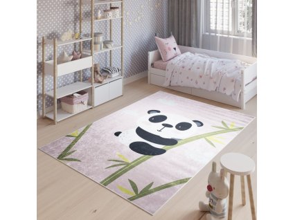 Dětský koberec Emma Kids - pandička - růžový