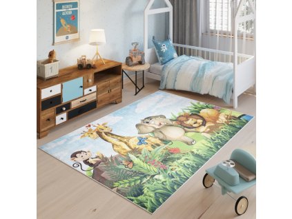 Dětský koberec Emma Kids - zvířecí kamarádi - multicolor