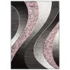 Moderní koberec Tap - vlnky 5 - růžový/šedý