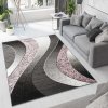 Moderní koberec Tap - vlnky 5 - růžový/šedý (Rozměr koberce 300x400 cm)