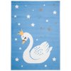 Dětský koberec Jolly Kids - labuť a hvězdičky - modrý