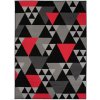 Kusový koberec Maya - trojúhelníky 2 - černý/červený