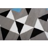 Kusový koberec Maya - trojúhelníky 1 - šedý/modrý