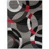 Kusový koberec Maya - geometrické tvary 4 - šedý/červený
