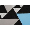 Kusový koberec Maya - trojúhelníky 2 - černý/modrý