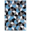 Kusový koberec Maya - geometrické tvary 1 - černý/modrý