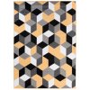 Kusový koberec Maya - geometrické tvary 1 - žlutý/černý