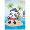 Dětský koberec Emma Kids - panda pirát - modrý
