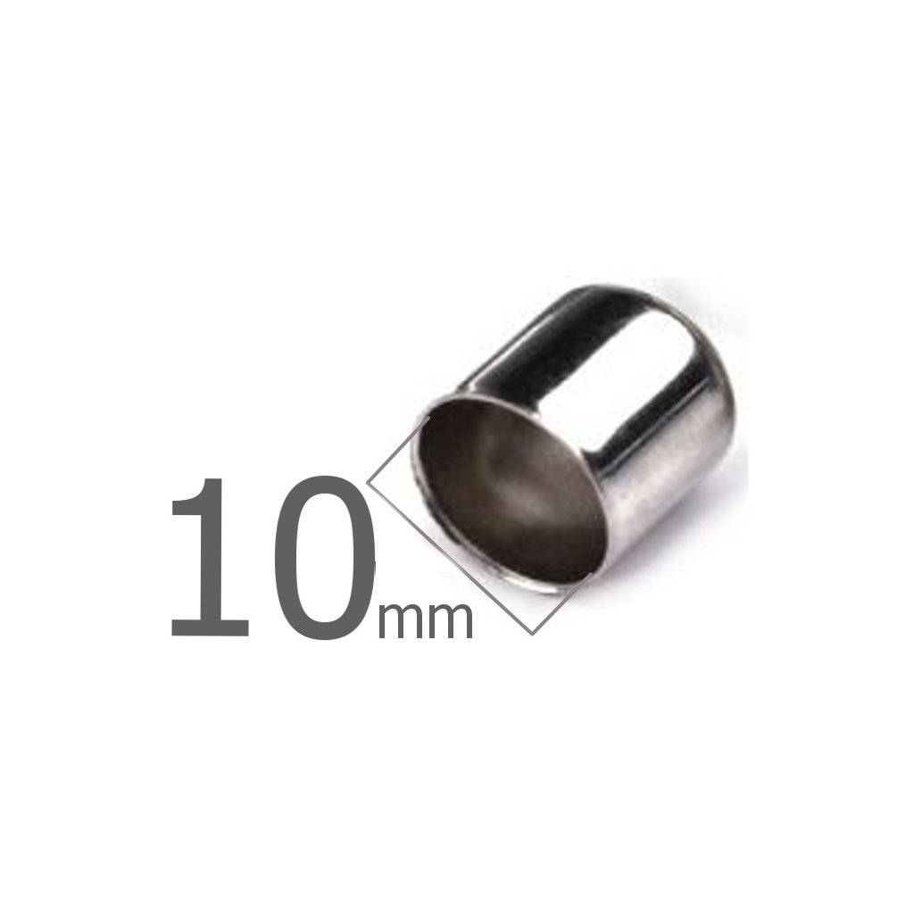 Kaplík bižuterní hladký Platina otvor 10 mm (Velikost produktu 10 mm, Barva Platinová)