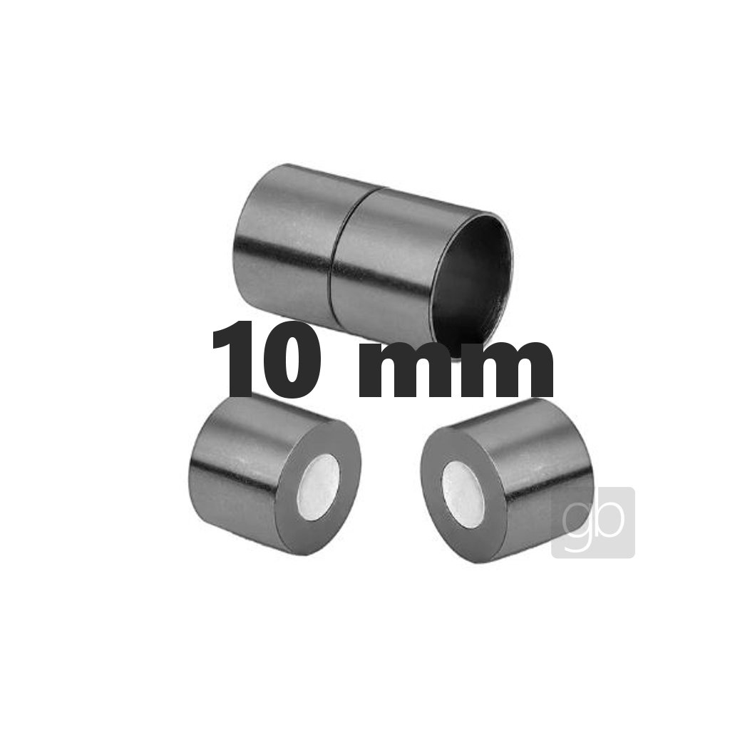 Magnetické zapínání Chirurgická ocel - Hematit 10 mm (Velikost produktu 10 mm, Barva Hematit)