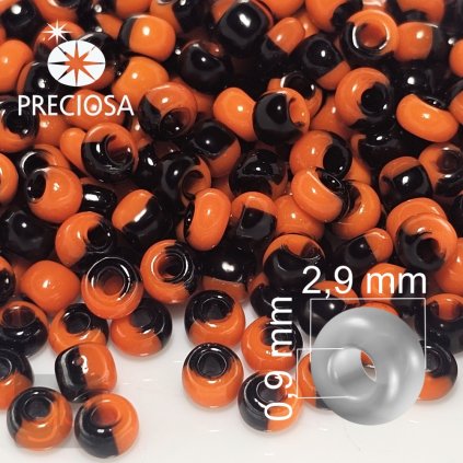 Preciosa koralky rokajl 8 %C4%8Dern%C3%A1%20oran%C5%BEov%C3%A1%2093750