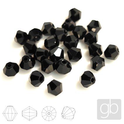 Bicone Sluníčka 4 mm 25 ks Černá SL_F4_89