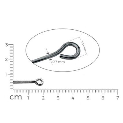 ketlovací jehly hematit 20 mm