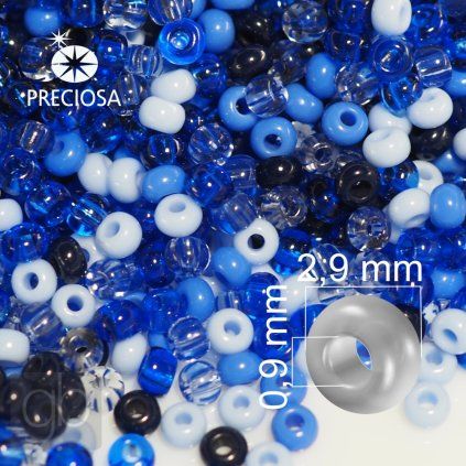 Rocailles Preciosa MIX PRM0202 8/0 2,9 mm Blau