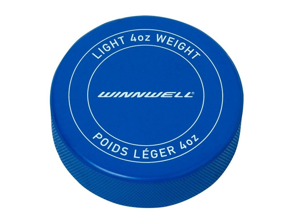 Hokejový puk Winnwell modrý JR odlehčený s logem