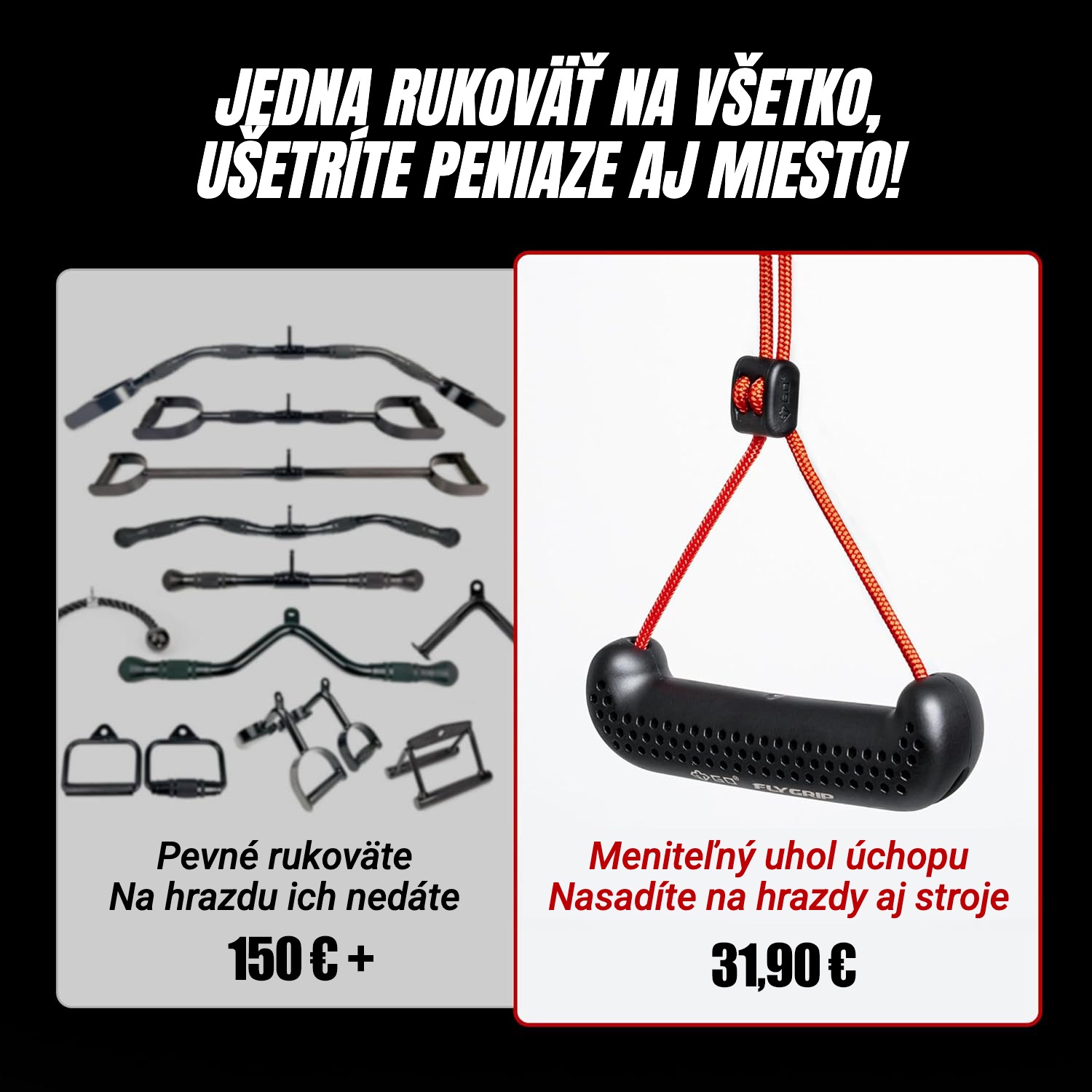 GD FLY GRIP, jedna rukoväť namiesto celej sady, porovnanie ceny