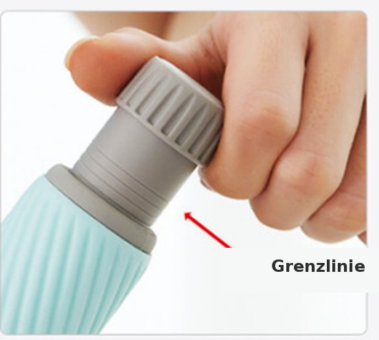 Grenzlinie an der Einstellkappe