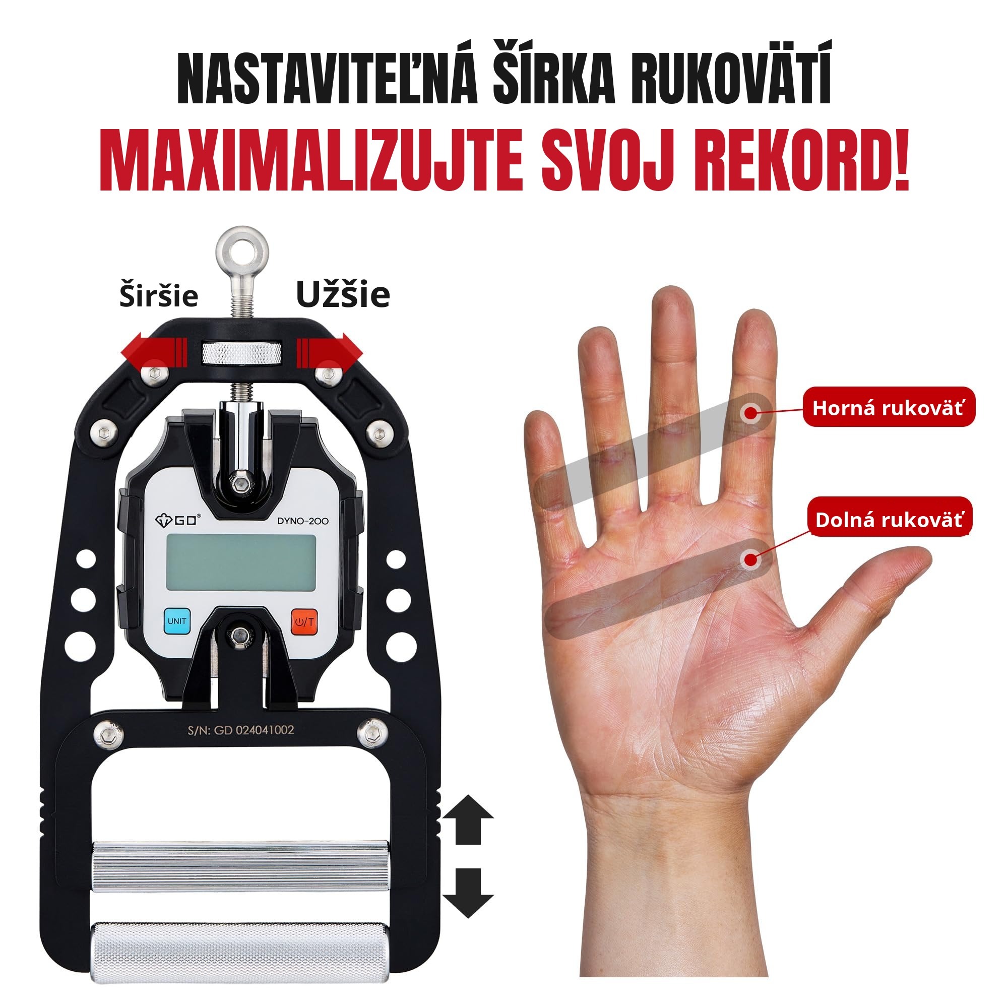 Nastaviteľná šírka rukovätí