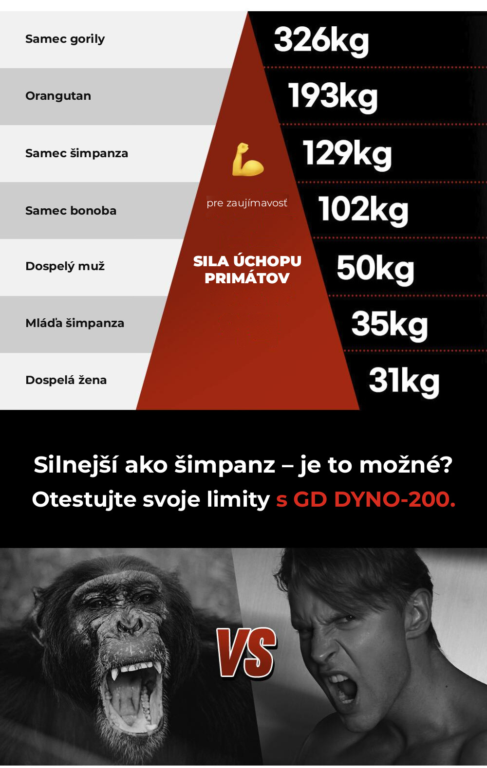 Porovnanie sily úchopu primátov a človeka