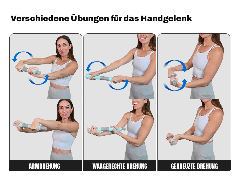 Übungen für das Handgelenk – Armdrehung, waagerechte und gekreuzte Drehung