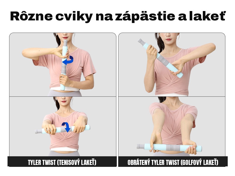 Cviky na zápästie a lakeť – Tyler Twist a obrátený Tyler Twist