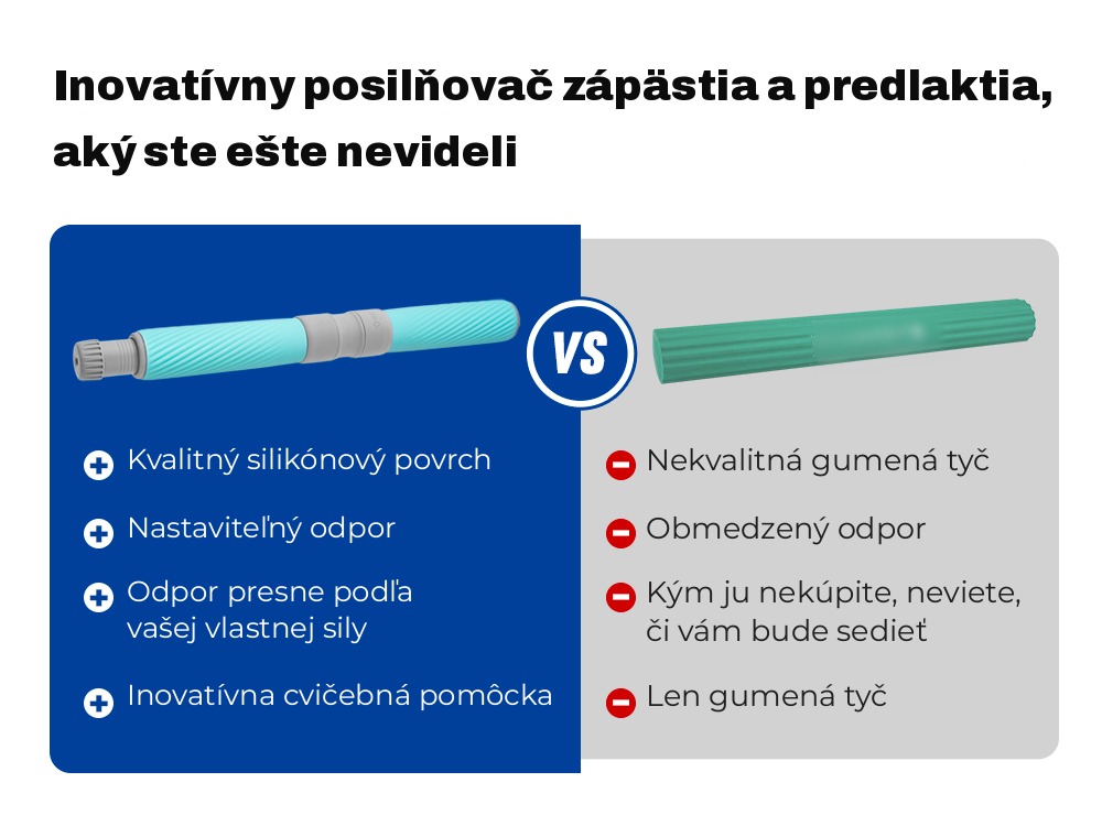 Porovnanie GD Twist Grip a bežnej gumenej tyče