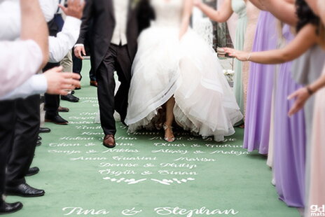 Svadobné koberce s vaším vlastným motívom