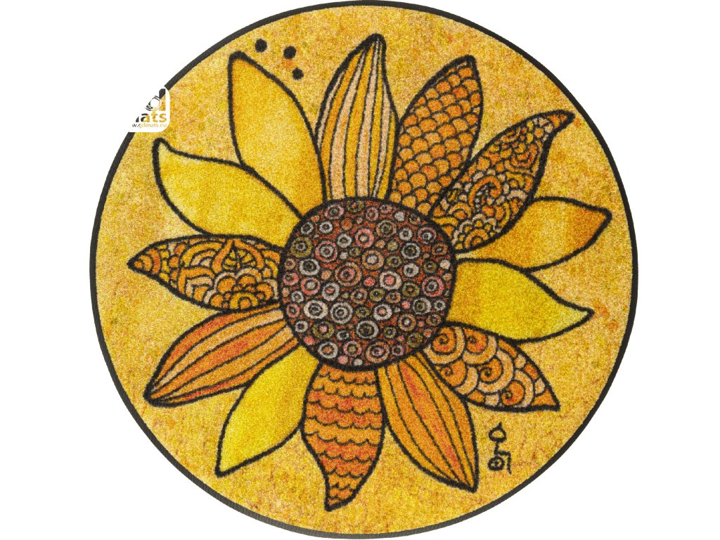 Round Rug Sonnenglück Round home mat Sonnenglück | Washable, for allergy sufferers and pets | GDmatsEU"
