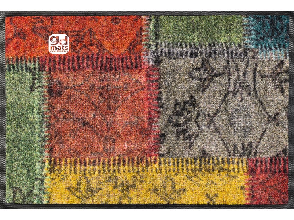 Home Mat Vintage Patches | Kitchen and Bathroom Mat | Indoor Home Carpet | GDmatsEU