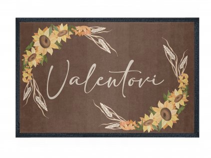 GDmatsEU - Personalisierte Fussmatte mit eigenem Namen - Sonnenblumen