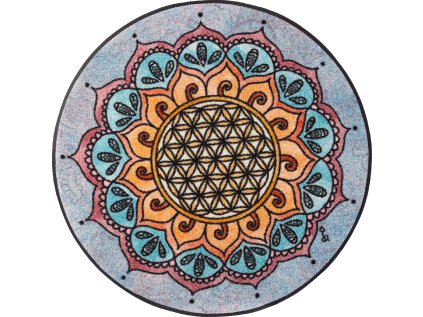Round home mat Harmony Pattern| Washable Designer Mats | Allergy-Friendly | GDmatsEU
