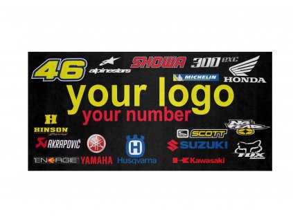 Motorcycle mat - custom print - 3 mm pile - vinyl backing