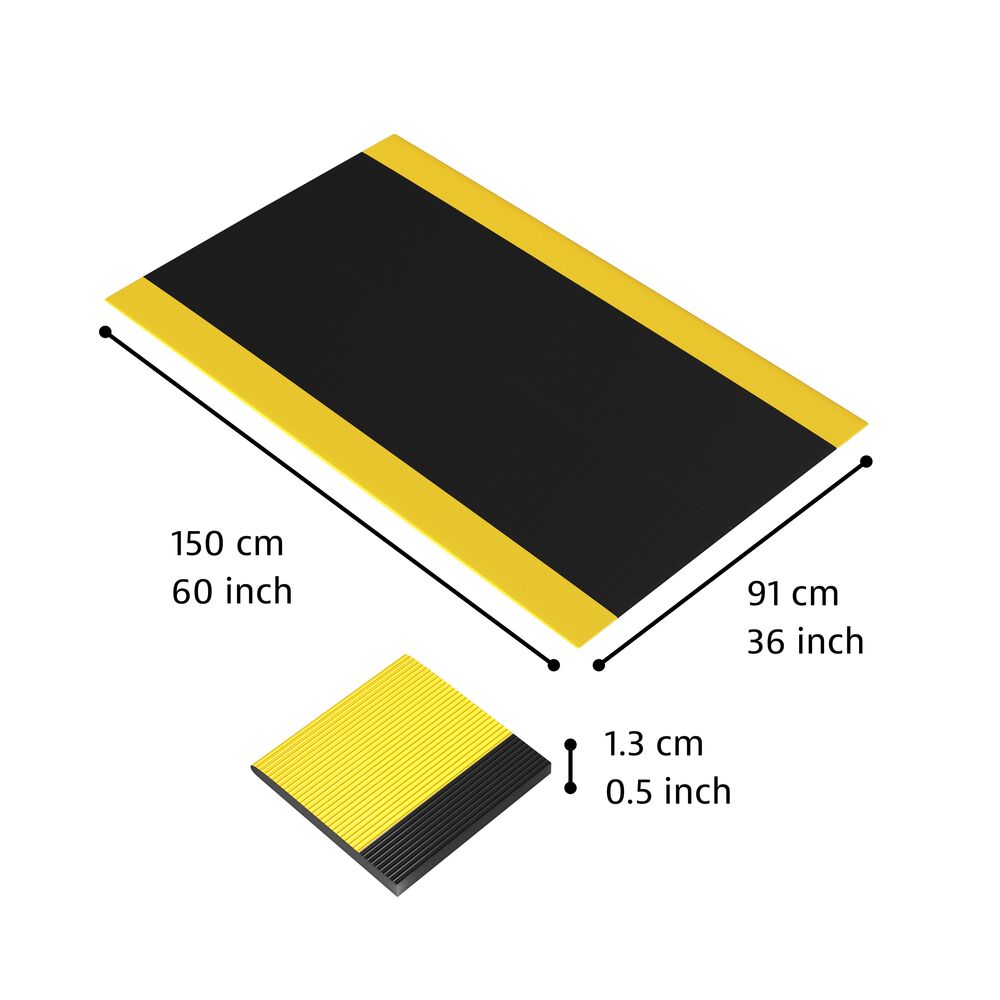 413 Gripper Sof-Tred - Protiúnavová rohož s vrstvou Dyna-Shield a pozdĺžnym rebrovým vzorom - čierna/žltá Rozmer: 91cm x 150cm
