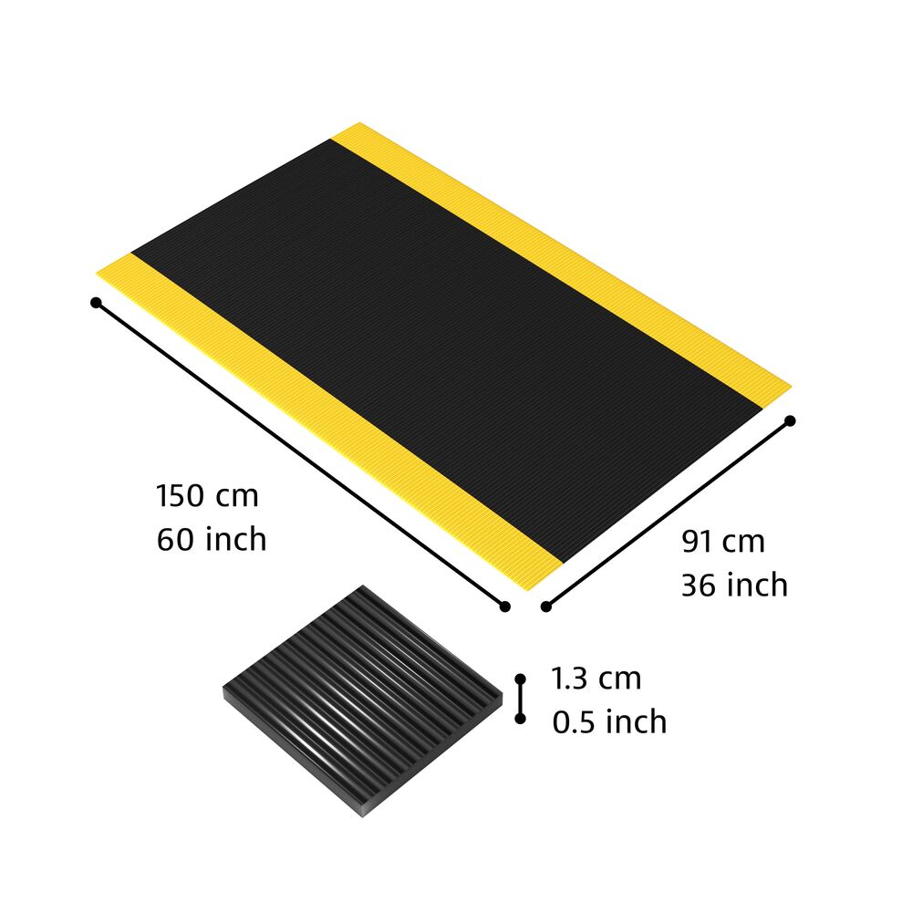 406 Crossrib Sof-Tred - Protiúnavová rohož s vrstvou Dyna-Shield a priečnym rebrovým vzorom -  čierna/žltá Rozmer: 91cm x 150cm