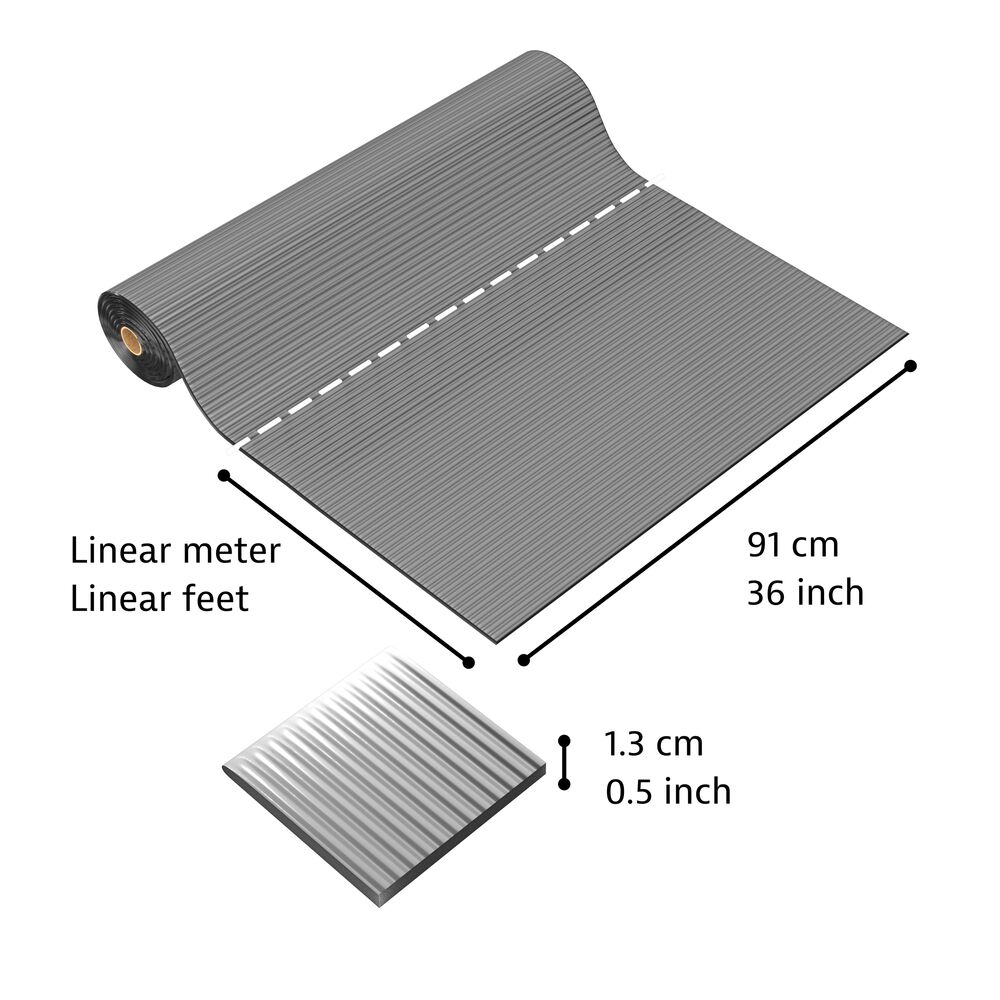 406 Crossrib Sof-Tred - Protiúnavová rohož s vrstvou Dyna-Shield a priečnym rebrovým vzorom -  sivá Rozmer: 91cm x linm