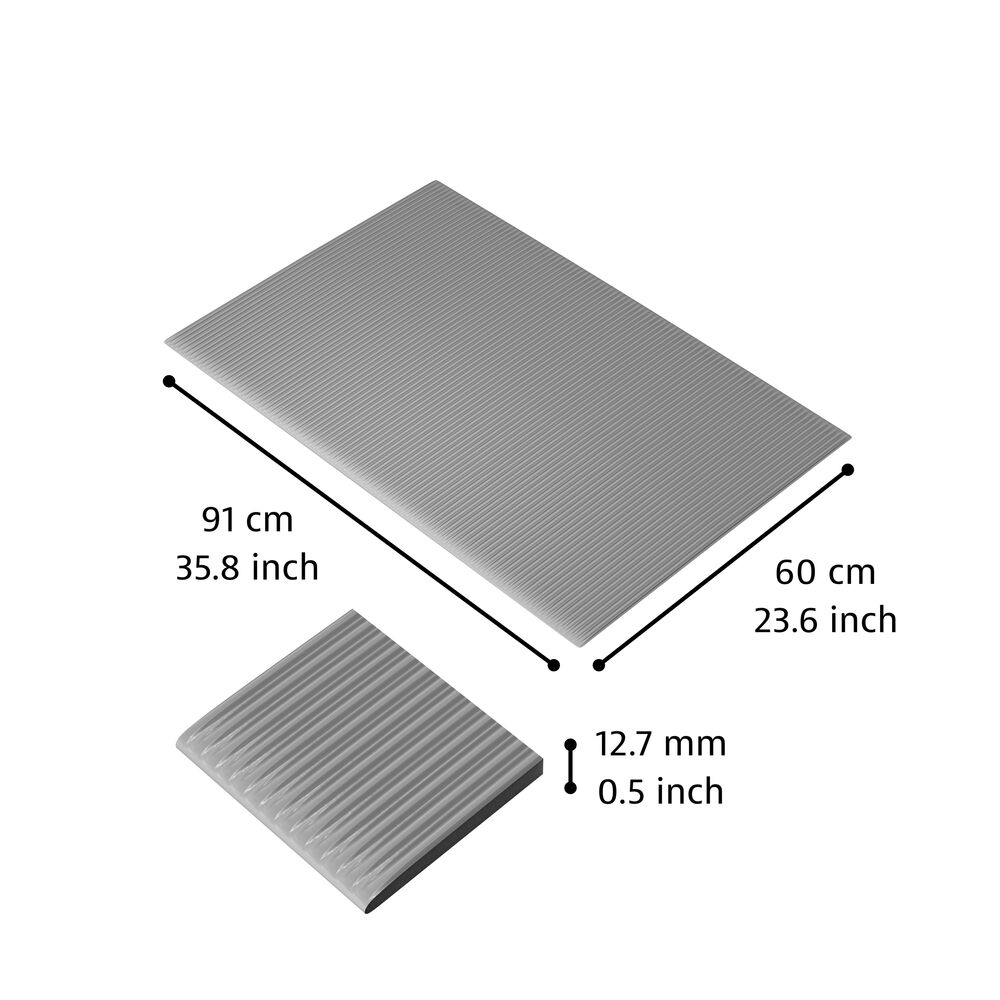 406 Crossrib Sof-Tred - Protiúnavová rohož s vrstvou Dyna-Shield a priečnym rebrovým vzorom -  sivá Rozmer: 60cm x 91cm