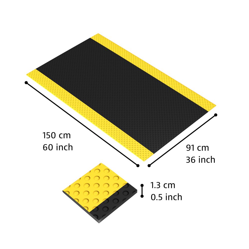 417 Bubble Sof-Tred - Protiúnavová rohož s vrstvou Dyna-Shield a bublinovým vzorom - čierna/žltá Rozmer: 60cm x 91cm